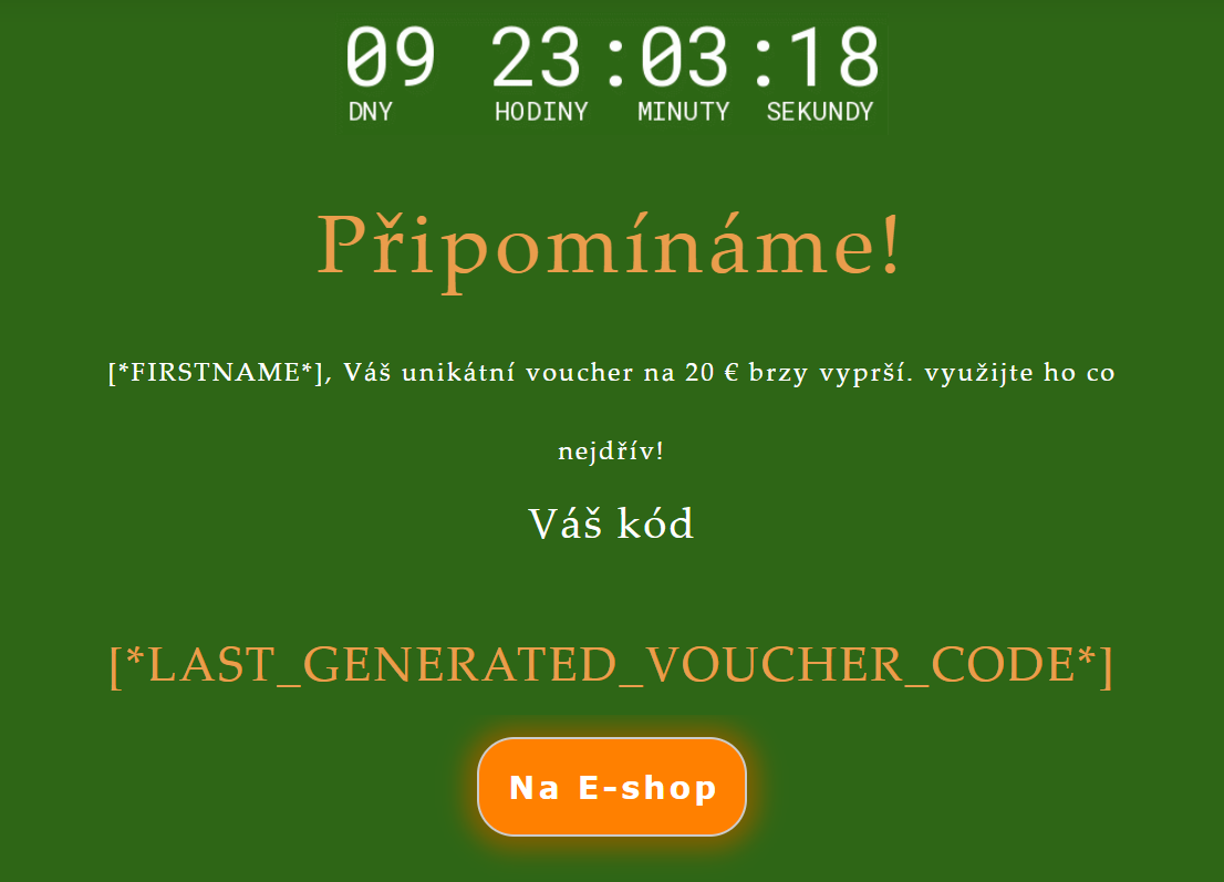 an email reminder to use reward