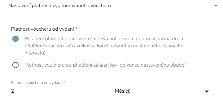 CareCloud voucher validity settings