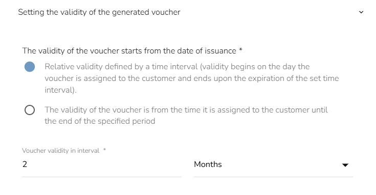 CareCloud voucher validity settings