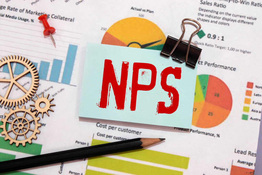 a picture with graphs and an NPS sign
